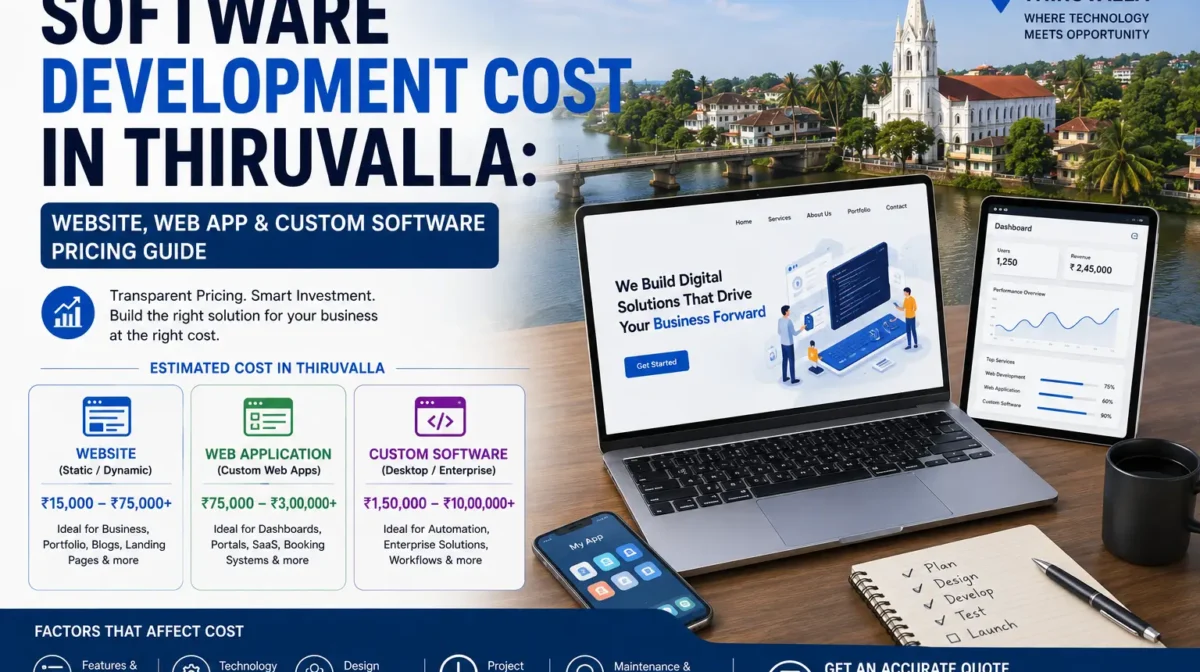 Software Development Cost in Thiruvalla: Website, Web App & Custom Software Pricing Guide