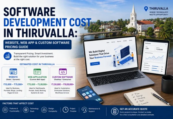 Software Development Cost in Thiruvalla: Website, Web App & Custom Software Pricing Guide