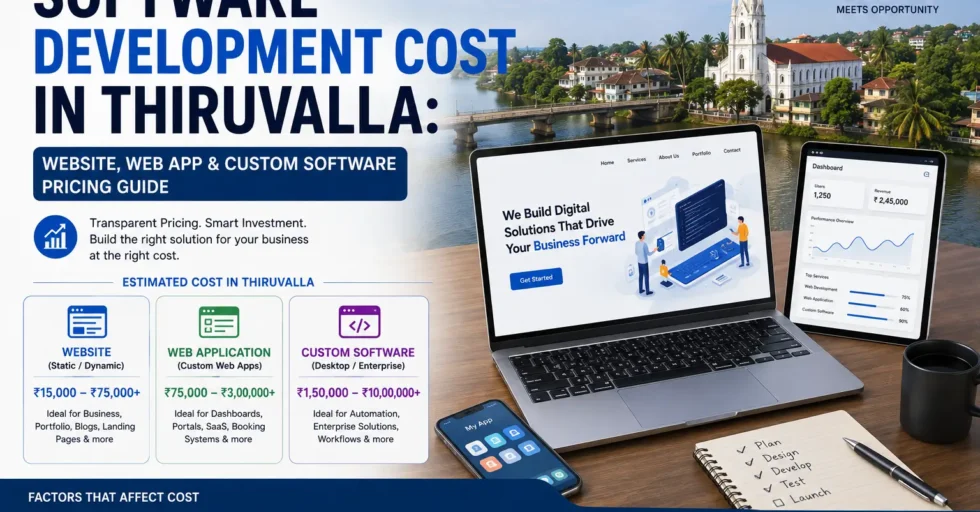 Software Development Cost in Thiruvalla: Website, Web App & Custom Software Pricing Guide